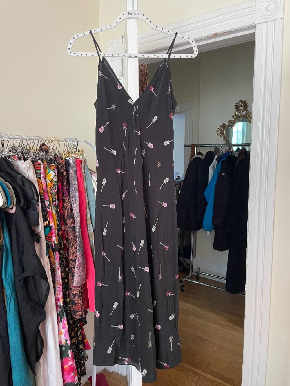 Equipment Farren Silk Dress in Guitar Print